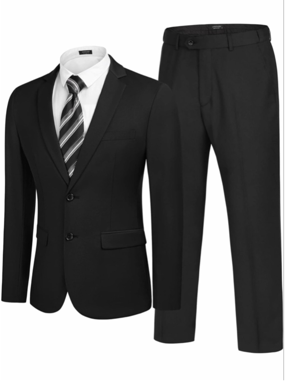 NEW Black Men's 2 Pc Suit Classic Fit 2 Button Dress Suit Tuxedo Jacket XL